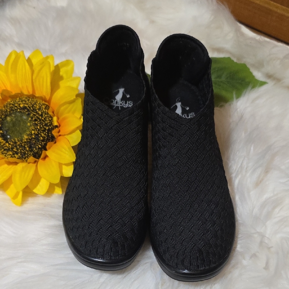Corkys Black Textured Slip-On Bootie